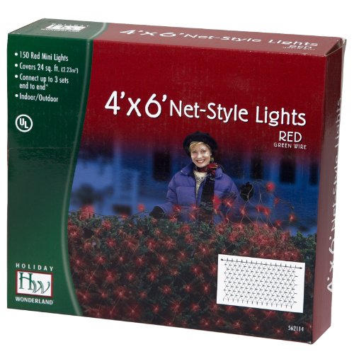Red Net Light Set 48953 88 Christmas Lights Net Lights Tree Wrap 4 x 6