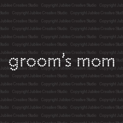Simple Grooms Mom Iron On Rhinestone Crystal Tshirt Transfer by Jubilee Rhinestones