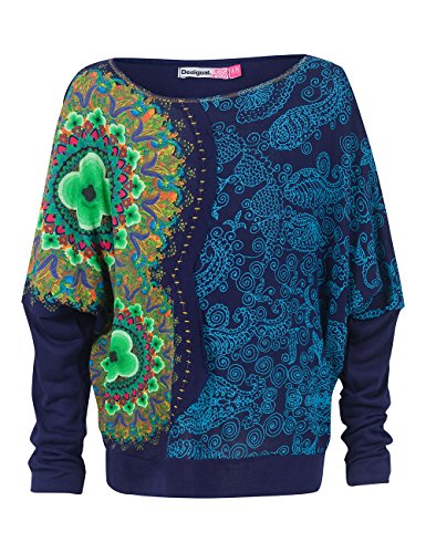 Desigual Girl's 7-16 Patterned Long Sleeve Top with Bat Wing Sleeves