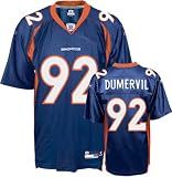 Elvis Dumervil Jersey: Reebok Navy Replica #92 Denver Broncos Jersey - Large