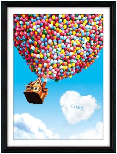 House flying with balloons 3D Stamped Cross Stitch Kit - 21.3inch By 28.3inch
