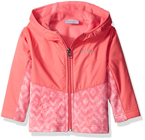 Columbia Baby Girls' Steens Mt Overlay Hoodie, Camellia Rose/Zig Zag, 18-24 Months