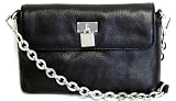 Calvin Klein Vienna Leather Flap Lock Crossbody (Black)