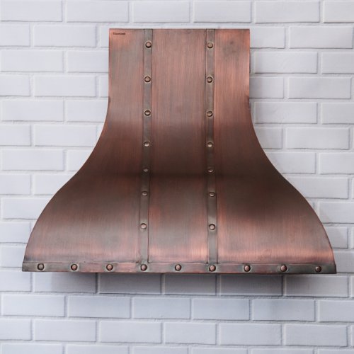 Best Deal World CopperSmith Colonial Copper Range Hood 30" X 24" X 36
