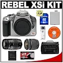 Canon EOS Digital Rebel XSi 12.2-Megapixel SLR Camera Body (Silver) with Tamron 28-80mm and 70-300mm Lens + 8GB SD Memory Card + LP-E5 Battery + Case + Bonus Accessory Kit