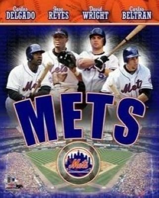 Carlos Delgado, Jose Reyes, Carlos Beltran and David Wright New York Mets MLB 8x10 Photograph 2007 B