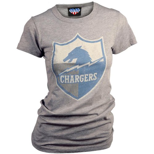 San Diego Chargers Women's Vintage Short Sleeve T-Shirt (Steel Heather)