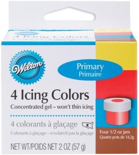Wilton Primary Icing Colors, Set Of 4 Cake Decorating Frosting Food Coloring