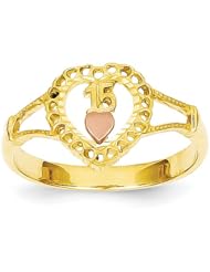 14k White and yellow gold Two tone 15 Heart Ring