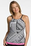 Ocean Avenue Printed High Neckline Tankini Top