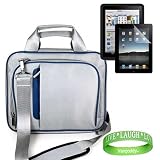 Apple iPad Accessories kit for travel and protection Includes: ** BLUE ** Apple iPad Messenger Bag Carrying Case + ** BLACK ** Apple iPad Silicone Skin + Apple iPad Screen Protector + Live * Laugh * Love Wrist Band!!!