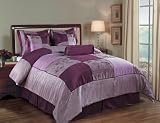 Chezmoi Collection 7 Pieces Purple Embroidery Floral Patchwork Design Comforter Set / Bed in a bag Full or Double Size Bedding Reviews 515nAYXWriL. SL160 Chezmoi Collection 7 Pieces Purple Embroidery Floral Patchwork Design Comforter Set / Bed in a bag Full or Double Size Bedding Reviews