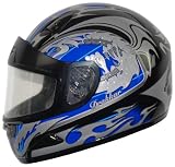 Vega Mach 1 Blue Drakkar Graphic Medium Full Face Snowmobile Helmet