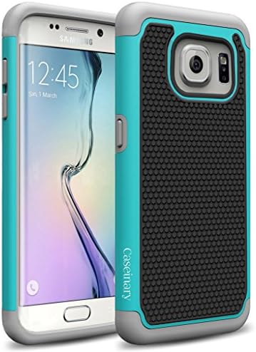 Galaxy S7 Edge / G935 Case, Caseinary Matrix Hybrid Armor Defender Case (Grey/Teal)