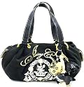 Juicy Couture Medium Black Signature Baby Fluffy Terry Hobo Bag