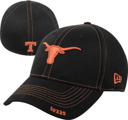 Texas Longhorns 39THIRTY Black Neo Stretch Fit Hat