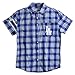 KLEW MLB Los Angeles Dodgers Wordmark Flannel Short Sleeve Button-Up Shirt
