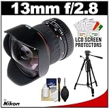 Vivitar Series 1 13mm f/2.8 Ultra Wide-Angle Manual Focus Lens with Tripod + Cleaning & Accessory Kit for Nikon D3100, D5100, D7000, D90, D300s, D700, D3, D3s, D3x Digital SLR Cameras