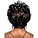 YX Brown Natural Hair Wig afro Women Synthetic Wigs Short Wigs for Black Women as Real Hair Wigs 32CM(Dark Brown)