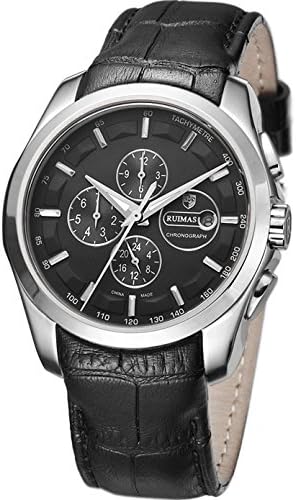 Ruimas Mens Black Dial Fashion Chronograph Luminous Automatic Dress Wrist Watch