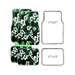 A Set of 4 Universal Fit Hawaii Hibiscus Carpet Floor Mats for Cars / Truck - Green