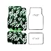 A Set of 4 Universal Fit Hawaii Hibiscus Carpet Floor Mats for Cars / Truck - Green