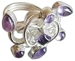 Romantic Gift Idea Sterling Silver Amethyst Ring US Size 1.75 (pndts017rng)