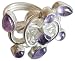 Sterling Silver Jewellery Ring with Amethyst Gemstone Handmade India Style US Size 1.75 (pndts017rng)