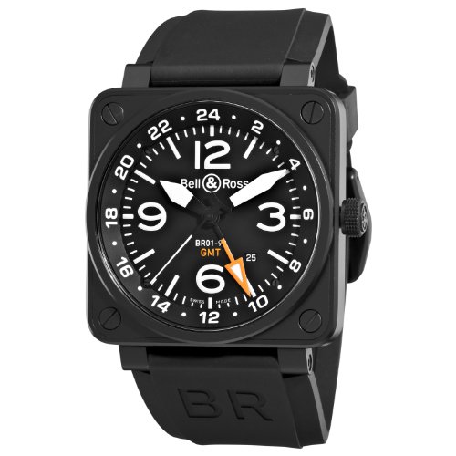 Bell & Ross Men's BR-01-93-GMT Aviation Black GMT Dial Watch Watch