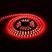 XKTTSUEERCRR 16.4ft/5M, Black PCB 5050 SMD 300LED/Roll, Red Color, Waterproof(IP65) Flexible Strip Light, DC 12V For Outdoors/ Indoors/ Car/ Truck/ Mall/ Booth/ Stage/ House Celebration Decoration + DC Connector (Power Supply Not Included)