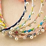 BIANHUAN レディース カチューシャ キラキラ 可愛い カラフル リボン お洒落 小物 髪留め ファッション(4点セット)