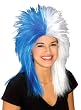 Sports Fanatic Wig in Blue and White