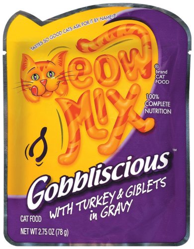 Meow Mix Gobbliscious Cat Food with Turkey & Giblets in Gravy, 2.75-Ounce Units (Pack of 48)