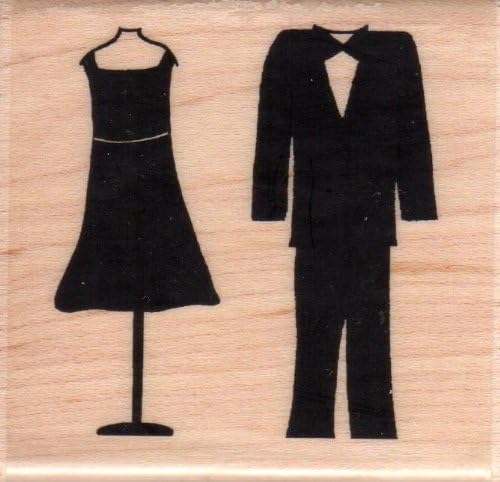 Bride and Groom Wood Mounted Rubber Stamp (926F)