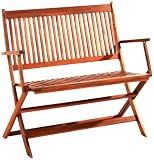 Garden Life by Mountrose Folding 2 Seater Bench, Oiled