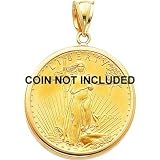 14K Gold Bezel Jewelry for 1oz American Eagle Coin
