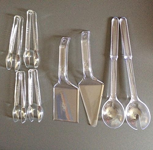 JFullerton Party Essentials Hard Plastic Serving Kit include Tongs(4 set ) Cake and Pie Sever (2 set) and Salad Sever (2 set)