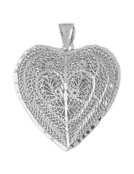 Clevereves14K White Gold Pendant 3-D Filigree Heart 18.5 - Gram(s)
