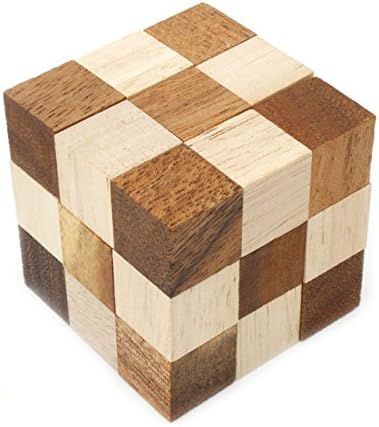 Snake Cube Puzzle (L) Wooden Brain Teaser Puzzles Game