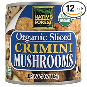 Native Forest Organic Sliced Crimini Mushrooms, 4-Ounce Cans (Pack of 12)