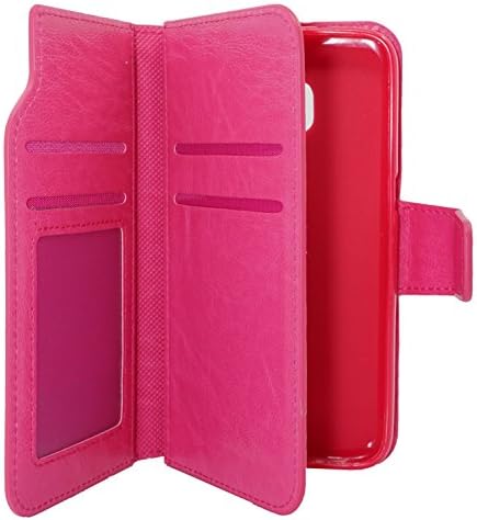 iPhone 6 Plus Wallet Case, Optionz Luxurious PU Leather and Multi Credit Card 4 Slot ID Pocket Holder. Compatible with iPhone 6 Plus 5.5 inch Phone (Pink)