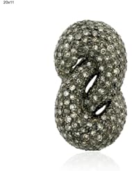 20*11mm Vintage Style Diamond Pave Finding Silver Jewelry