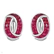 Earrings With 8.10ctw Genuine Rubies Made of 18K White Gold. Total item weight 11.2g Length 18mm