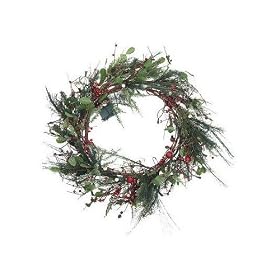 24 Battery Operated Pre-Lit LED Red Mini Apple Christmas Wreath - Clear Lights by GKI/Bethlehem Lighting