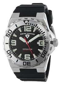 Swiss Legend Men's 10008-01SET &amp;amp;amp;amp;quot;Expedition&amp;amp;amp;amp;quot; Stainless Steel, Black Silicone, and Black Dial Watch Set