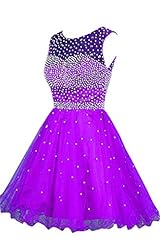 Sexy Chiffon/Organza Sheer Beaded Cocktail Short Homecoming Dress/Bridesmaid Dress 