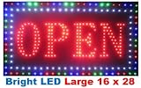 Multi Colored Artistic OPEN Large Animated Bright Led Neon Business Motion Light Sign. On/off with Chain 16*28*1 Blt8012