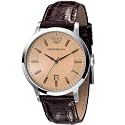 Emporio Armani AR2428 Damen-Uhr Edelstahl Leder braun