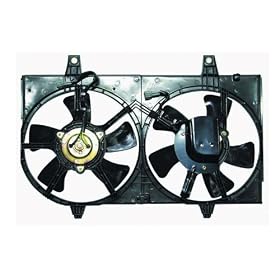 00-01 NISSAN MAXIMA / 00-01 INFINITI I30 I-30 AC CONDENSER + RADIATOR COOLING FAN (W/ SHROUD, W/ MOTOR) (DUAL FUNCTION) 2000 2001
