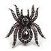 Oversized Purple Crystal Spider Stretch Cocktail Ring In Antique Gold Plating